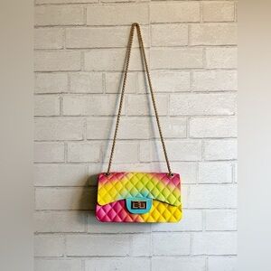New Rainbow 🌈 Quilted Jelly Purse Chain Handbag